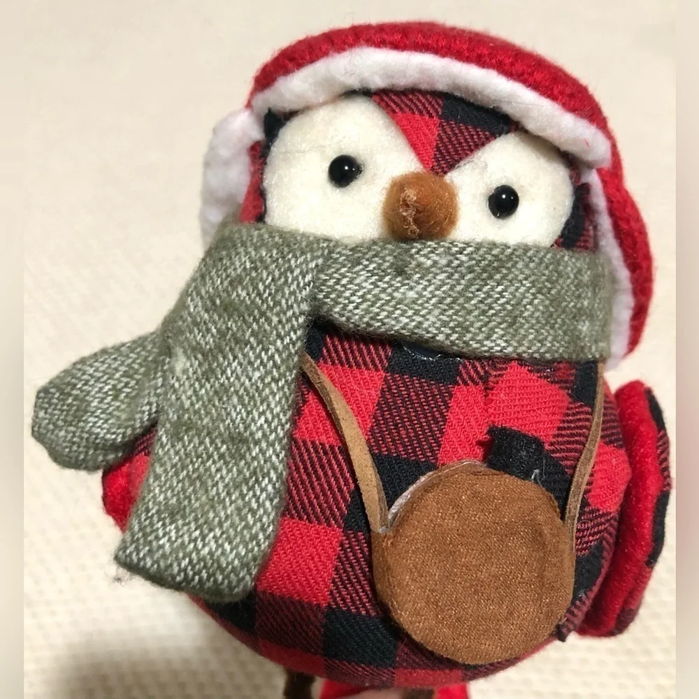 Target 2016 Wondershop Holiday Christmas Bird Styrofoam Scout green Scarf Plaid